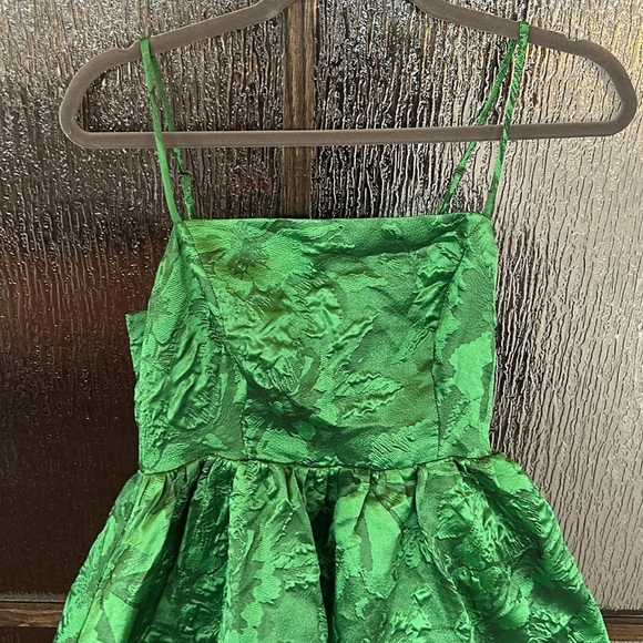 Anthropologie Green Jacquard Bubble Dress size 6 - Picture 6 of 10